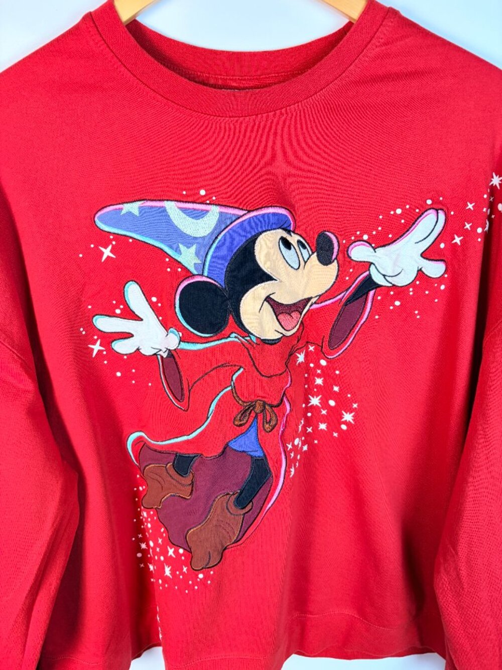 Walt Disney World Sorcerer Mickey Mouse Red Pullover Sweatshirt Adult Size 1X - Picture 5 of 7